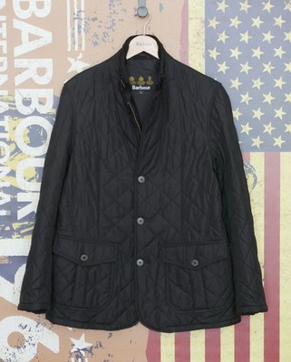 £199 Barbour gesteppte Lutz elegante schwarze Herrenjacke Größe Large Medium
