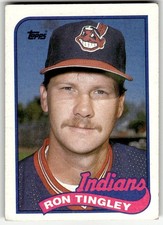 1989 Topps #721 Ron Tingley Cleveland Indians RC Baseball Rookie Card. rookie card picture