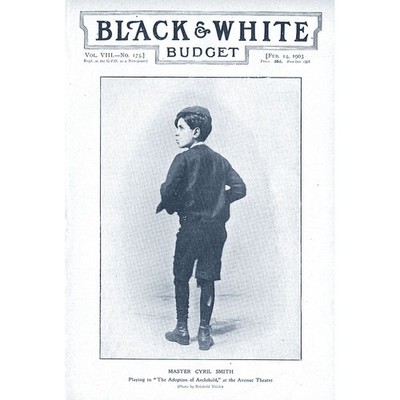 Master Cyril Smith Edwardian Child Actor - Antique Print 1903