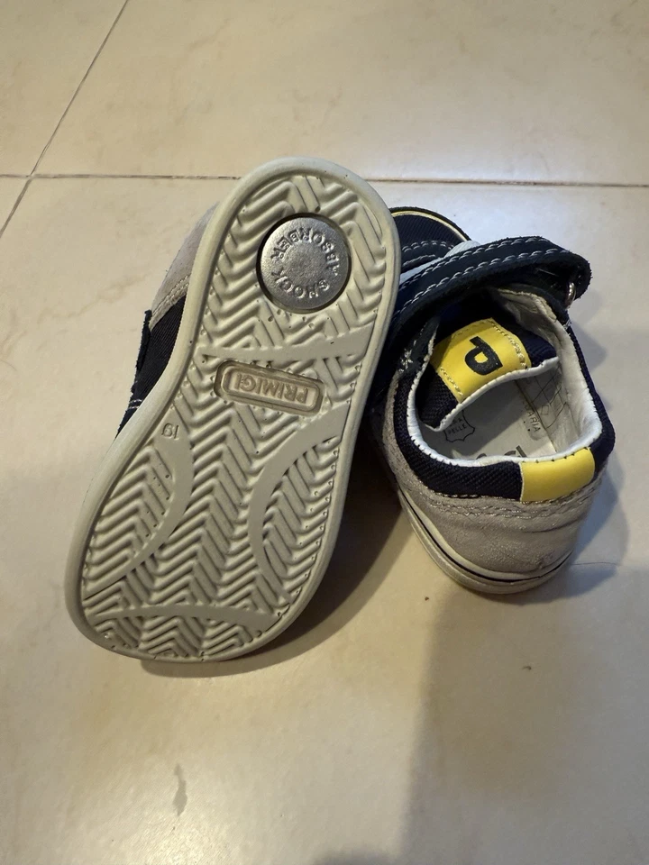 PRIMIGI Zapatos para Niños Pequeños Talla 19 EU (3.5/4 Niño Pequeño EE. UU.) Azul Marino Oscuro/Gris NUEVO Foto 3 de 4