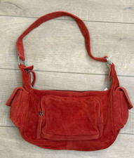 NEW FREE PEOPLE RED SIREN SUEDE SHOULDER BAG PURSE