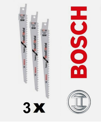 3x Bosch S611DF Säbelsägeblätter Holz Metall Profile Platten Kunststoffe Stahl
