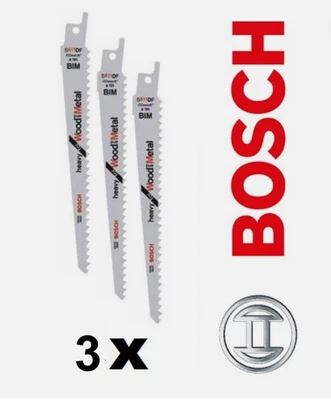 3x Bosch S611DF Säbelsägeblätter Holz Metall Profile Platten Kunststoffe Stahl - Bild 1 von 2