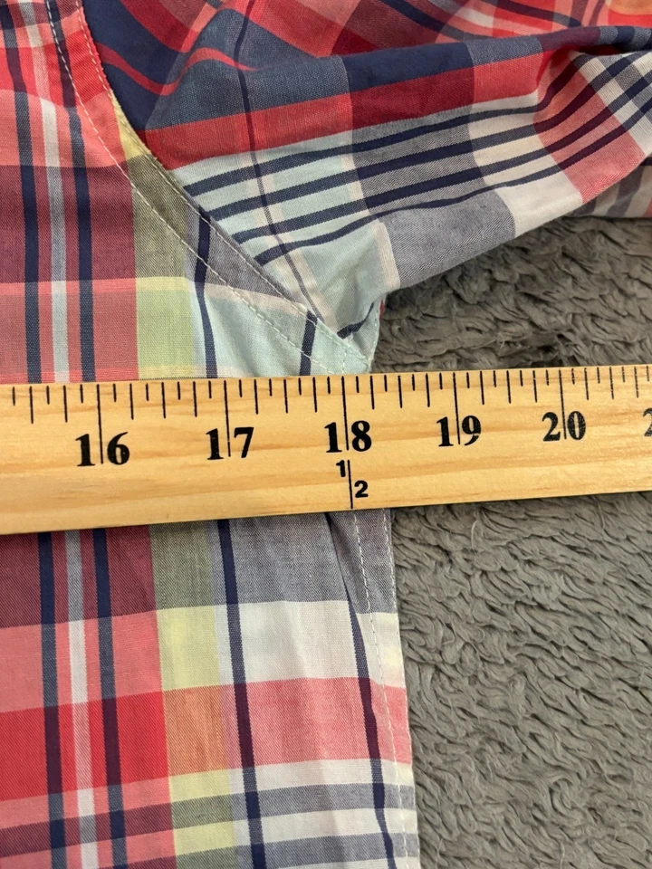 Nautica Shirt Youth Large Plaid Multicolor Button Up Long Sleeve Boys Preppy - Image 3 of 4