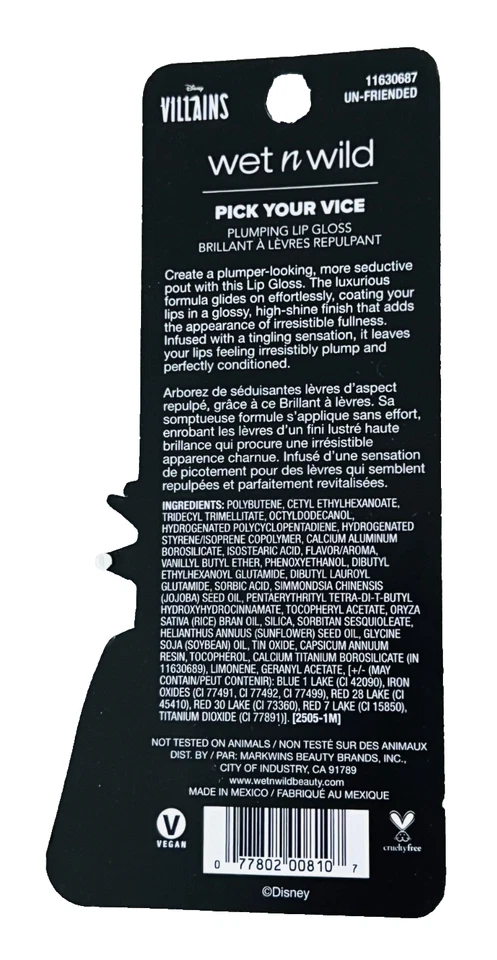 Блеск для губ Wet N Wild Disney Villains Pick Your Vice Plumping Lip Gloss Totally Twisted - Изображение 2 из 3
