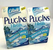 2 Vintage 1999 Glade Plug Ins Refill Mountain Snow - 3ct each