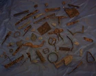 LOT OF DUG CIVIL WAR RELICS FROM Va Artillery Fragment Sword Guard pc Knife  B51