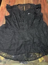 Torrid Vampirecore Goth Black Lace Top Lined Women’s Peplum Short Sleeve Size 2X
