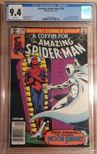 1981 Amazing Spider-Man #220 CGC 9.4 1st Moon Knight in ASM Cover RARE
