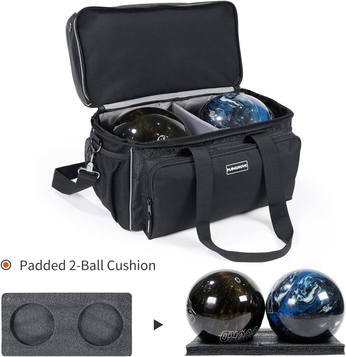 Mangrove Bowling Ball Bag 2 Ball Polyester 2022 Black Double Ball