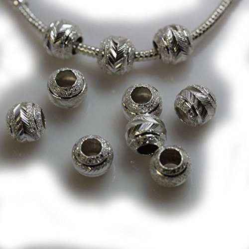 Ten (10) Star Glitter Spacer Beads for Snake Chain Charm Bracelet - Picture 1 of 4