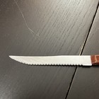 Vintage Quikut QUIKKLE Stainless Steel Steak Knives Brown Swirl Handle — photo 3