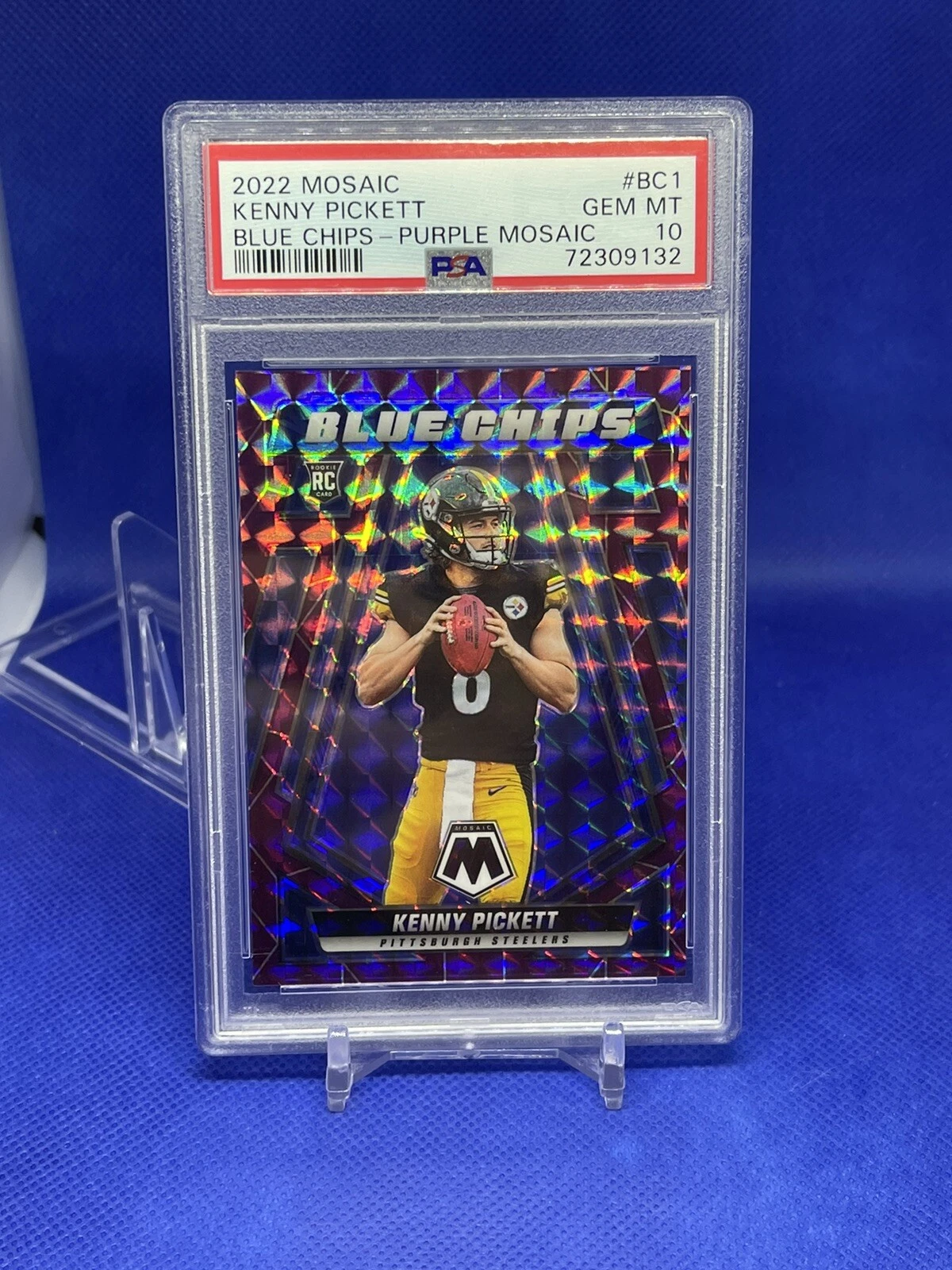 Kenny Pickett Panini Mosaic Blue Chips #BC1 Purple Mosaic