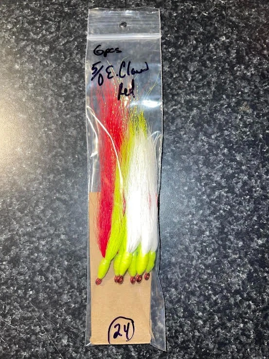 Buck хвост тизеры 5/0 Eagle коготь красный крюк, набор из 6, красный/chartreuse-смешанная вспышка - Изображение 2 из 2