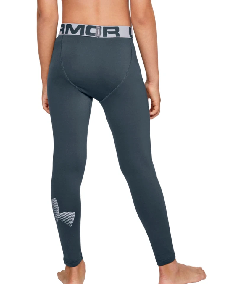 Under Armour Young Boys Gray Coldgear Leggings Size XL L68717 - Image 2 of 2