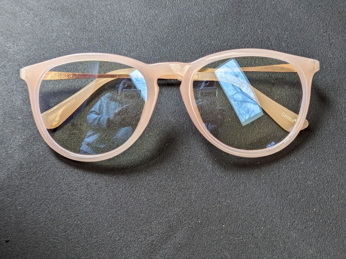 Blue Light Glasses for Computer Use, Pink Plastic Frame, No Correction-image