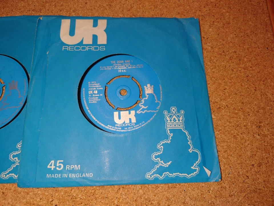 2x 10cc The Dean And I/Bee In My Bonnet+Silly Love/SacroIliac Vinyl 45 Singles M - Image 3 of 4