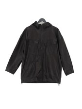 Arket Women's Jacket Uk 6 Black Leather With Viscose Bomber Jacket