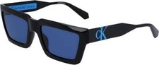 New Calvin Klein Jeans CKJ 22641S 001 Black Sunglasses with Blue Lenses