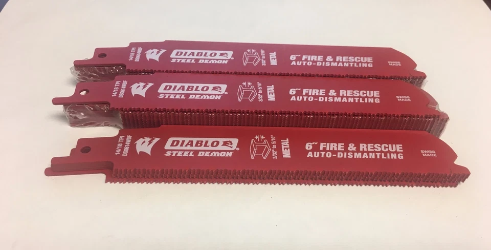 25 PACK Diablo DS0614WBF25 Diablo 6" 14 TPI Fire Rescue Reciprocating Saw Blade - Image 2 of 4