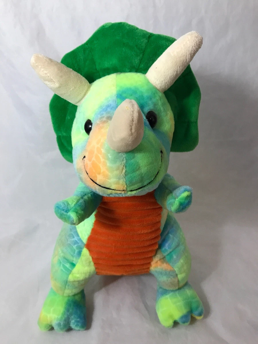 Hugfun Triceratops Dinosaur Plush Stuffed Toy Animal 14 Inches Multi Color