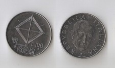 Italy 100 lira 1974 100th Anniversary - Birth of Guglielmo Marconi, Physicist