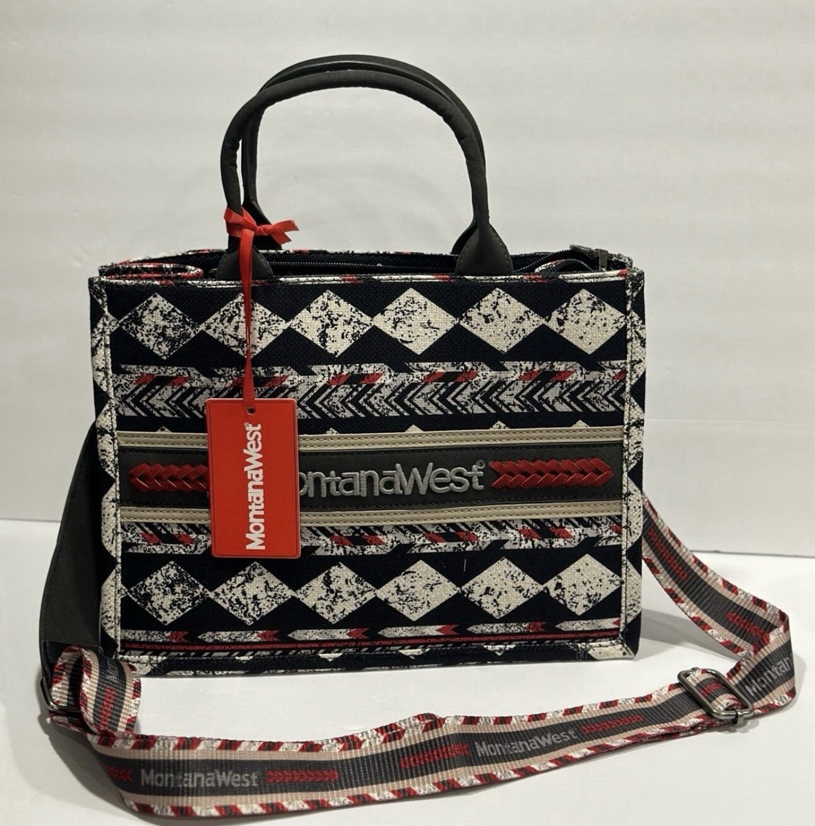 Montana West Boho AztecDual Sided Print Concealed Carry Canvas Tote Bag