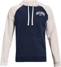 Under Armour Men's Rival Wordmark Colorblock Hoodie - Academy/White