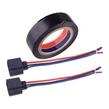 2pc Wire Pigtail Female Extension 9008 H13 Harness Headlight w/ Tape Bulb Socket