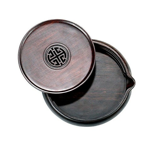 HOT Luxury Black Ebony Solid Wood Gongfu Tea Tray Small Plate For Single Teapot - Picture 10 of 11