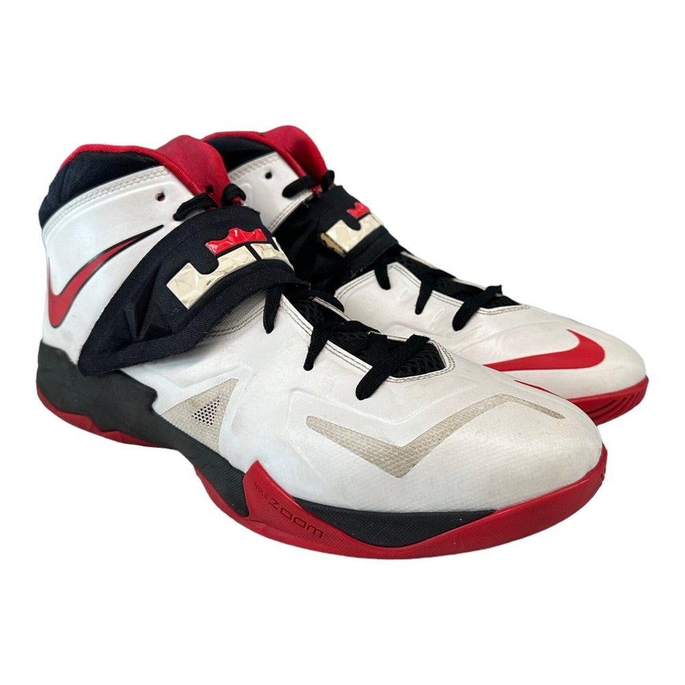 Nike Lebron Soldier VII 7 White Red Black  Sneakers 599264-100 ‘13 US 13