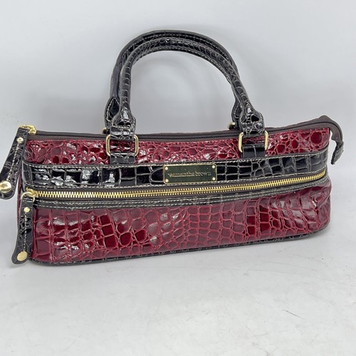 Samantha Brown Insulated Wine Lunch Bag Clutch Red / Brown Summer Picnic Concert - Picture 2 of 24