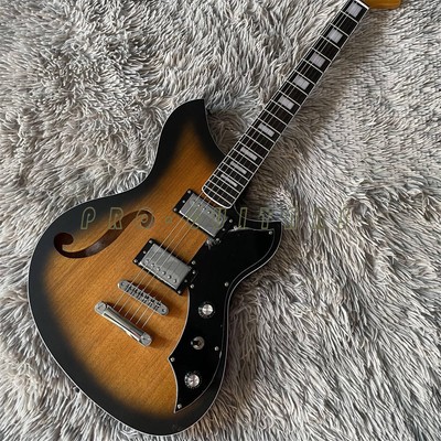 Custom Serus 2TS Electric Guitar 6 String HH Pickup Chrome Part Semi Hollow Body