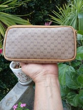 VINTAGE GUCCI MICRO GG LOGO COSMETIC CANVAS POUCH AUTHENTICATED