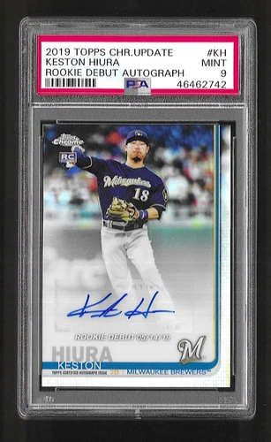 2019 Topps Chrome Update Rookie Debut Autograph Keston Hiura RC Rookie PSA 9