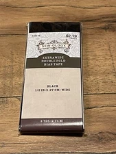 NEW ~Double Fold Quilt Binding Bias Tape 3yds x 1/2" wide Sew-ology Black Sewing