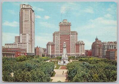 Foreign~Madrid Spain~Square~Madrid Tower~Monument To Cervantes~Continental PC