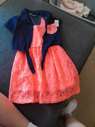 Bobbie Brooks Denim/Lace Dress Size Small 6/6X - NWT - Picture 11 of 11