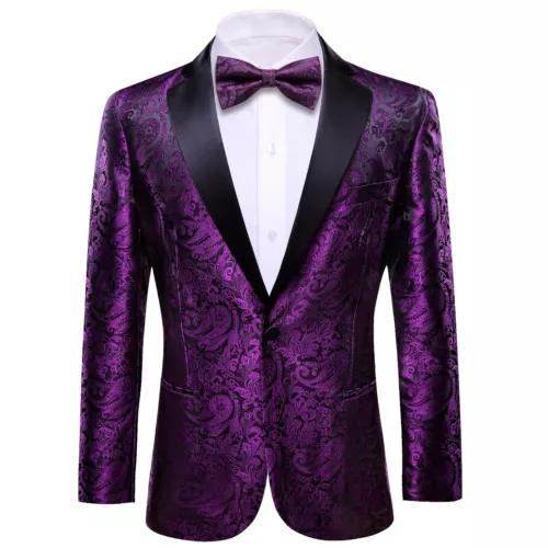 Para Hombres Floral Esmoquin Cena Chaqueta Calce Regular Chal Solapa Paisley Baile de graduación Fiesta Traje - Imagen 184 de 236