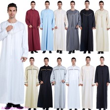 Abito uomo saudita Thobe Galabeya Thoub Jubba Abaya Dishdasha vestito musulmano caftano