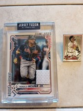 2021 Jersey Fusion Ronald Acuna Jr. Game Used Patch & 2023 Topps Collectors Pin