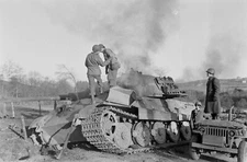 WW2 WWII Photo World War Two / Battle of Bulge Scene December 1944 German Tiger