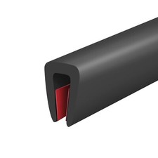 Self-Adhesive Rubber Edge Trim Black EPDM Fits 1/8" Mirror and Flexiglass 20 Ft