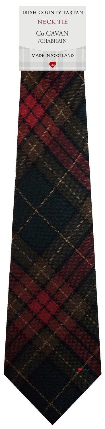 Mens Tie Irish Wool in Ireland County Caven Tartan Plaid image 2