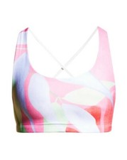 ONZIE Womens White Pink Yoga Sports Bra Sz Small Medium 30 34 NWT Botanica Mudra