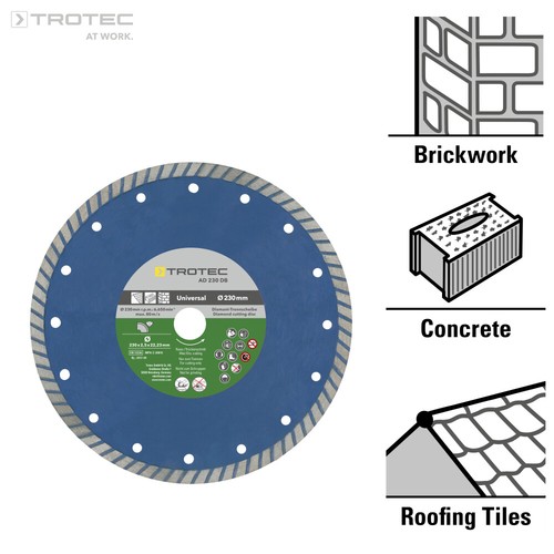 TROTEC Diamant Trennscheibe AD 230 DB | Turborand | Flexscheiben Winkelschleifer