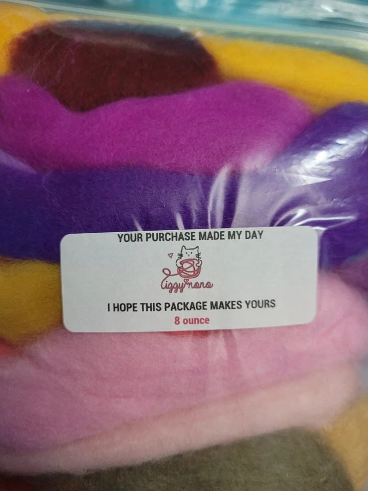 Wool Roving 8 Ozs. Sample Kit: Spinning-Needle Felting-Textile Arts-Yarn Making - Image 2 of 4