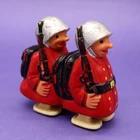 MARX Ramp Walker Plastic Hap Hop Red Marching Soldiers Vintage Toy