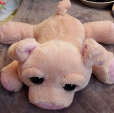 10" Pink Plush Pig Big Eyes Stuffed Animal