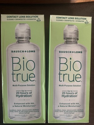 BIOTRUE Hydration Plus Multi-purpose Contact Lens Solution 2 x 10 oz + lens case